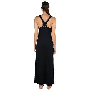 Lovestitch Black Crocheted Racerback Maxi Tank Dress IMP-8025